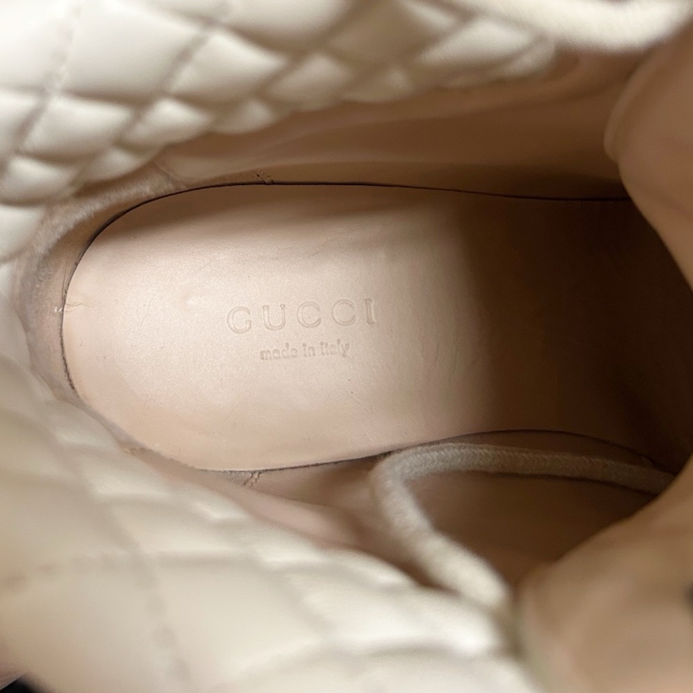 Aurhentic Gucci Supreme Monogram Trip Combat Heeled Boots - Picture 8 of 15